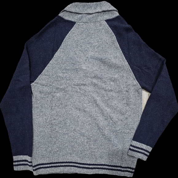 Men's lamb's wool cardigan sweater sz S gray blue, button down Frederik Anderson - Picture 3 of 5